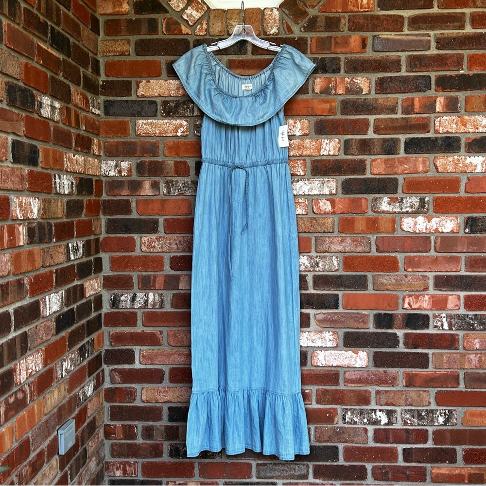 STYLE & CO CHAMBRAY MAXI DRESS  SIZE XS NEW